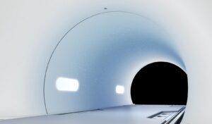 Interior view of the bore of the uMR680 MRI unit with Starlight illumination, San Juan MRI & CT